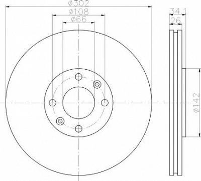 HELLA PAGID 8dd355111321 -  Тормозной диск